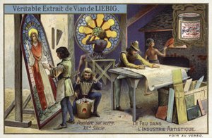 Fabrication de vitraux, 12ème siècle - European School